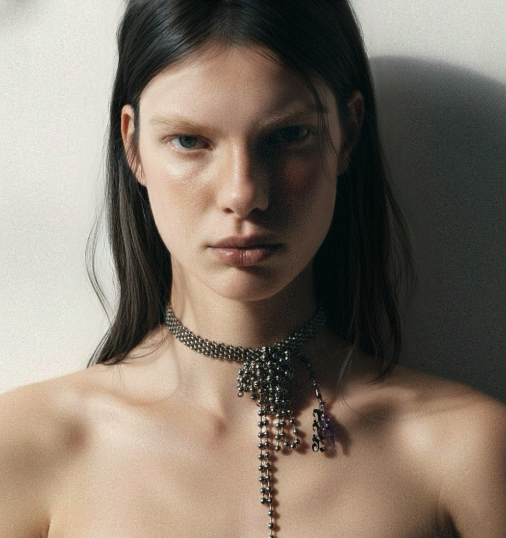 Silver Beads Choker