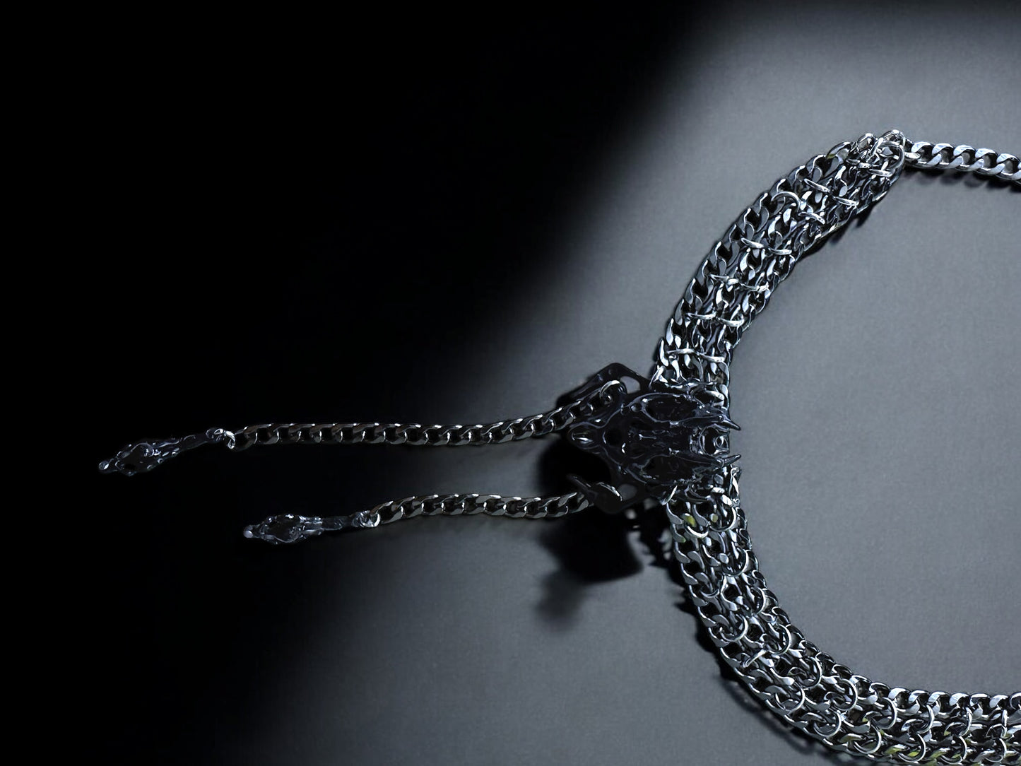 Black Square Bone drap Choker