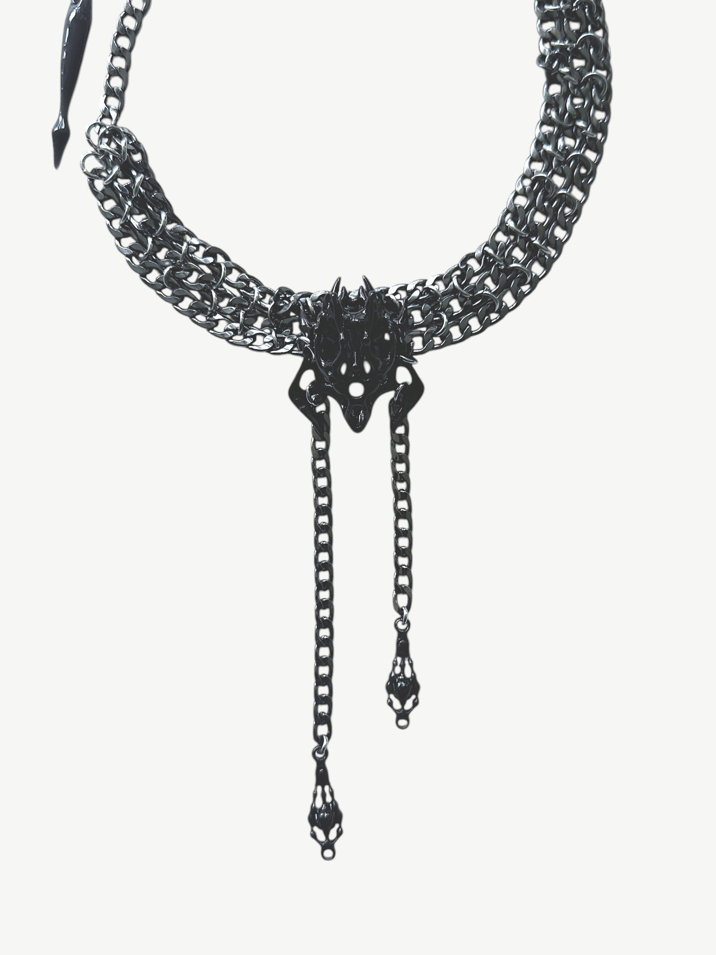 Black Square Bone drap Choker