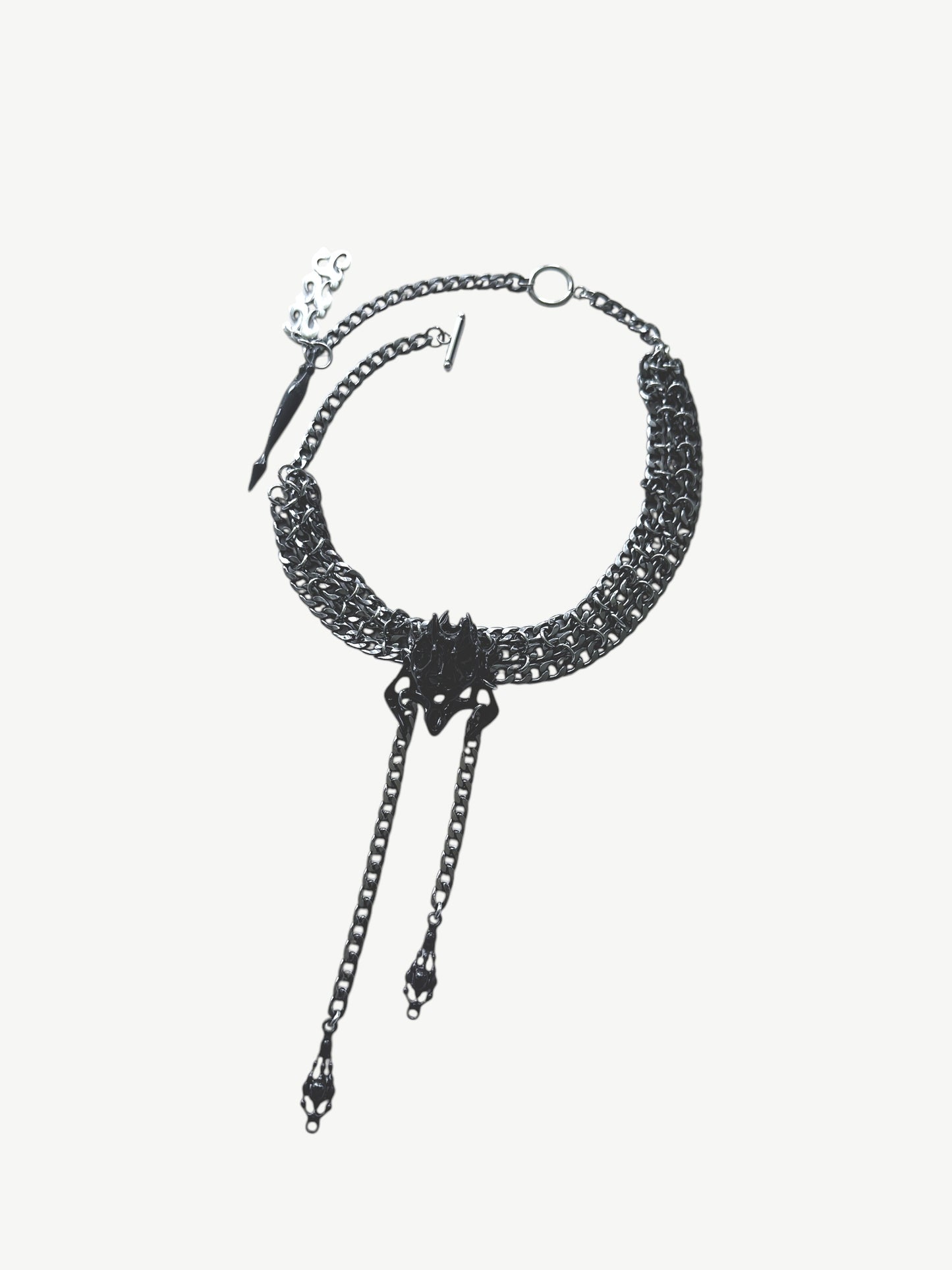 Black Square Bone drap Choker
