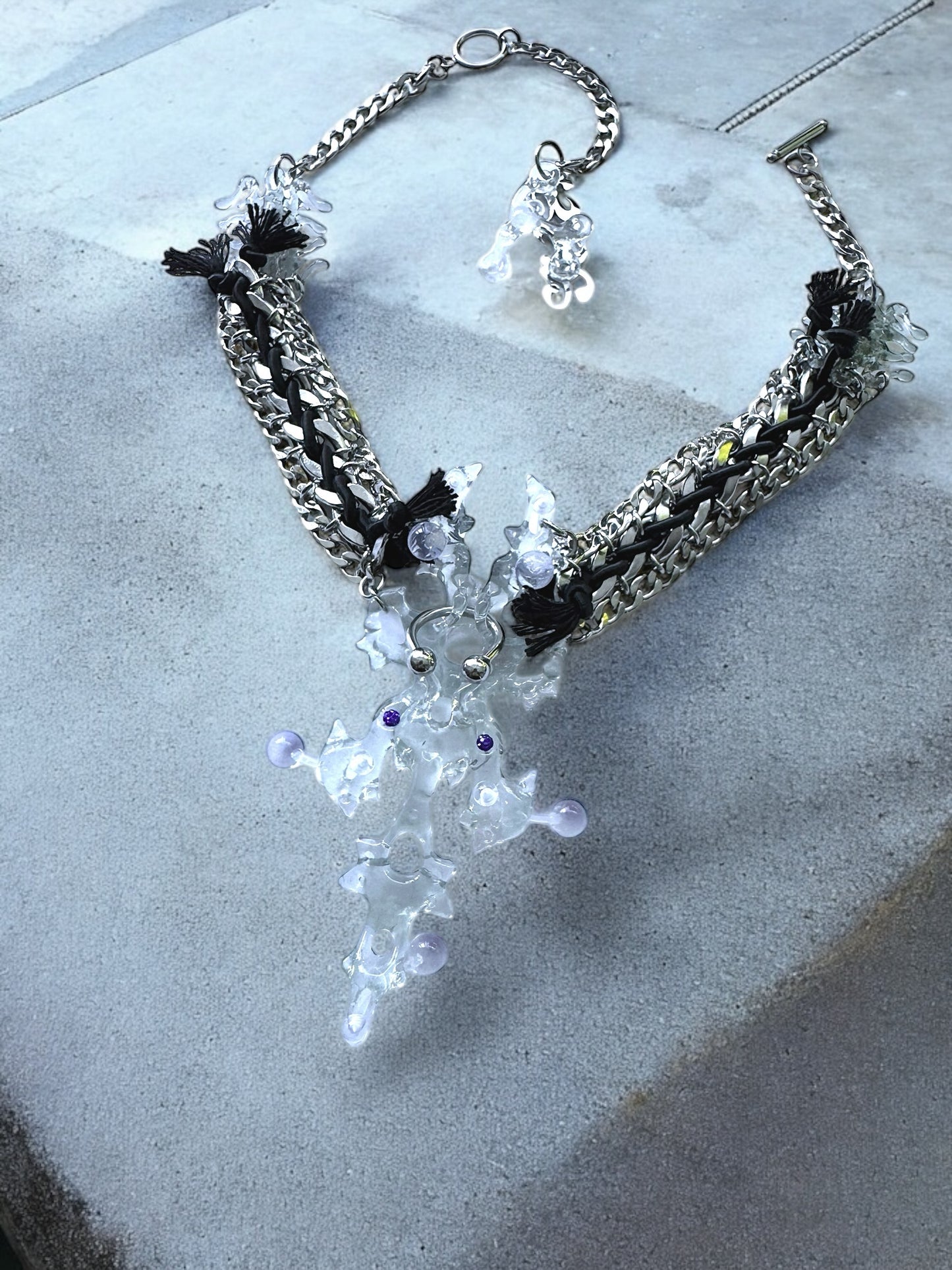 Clear Hare Bone Necklace