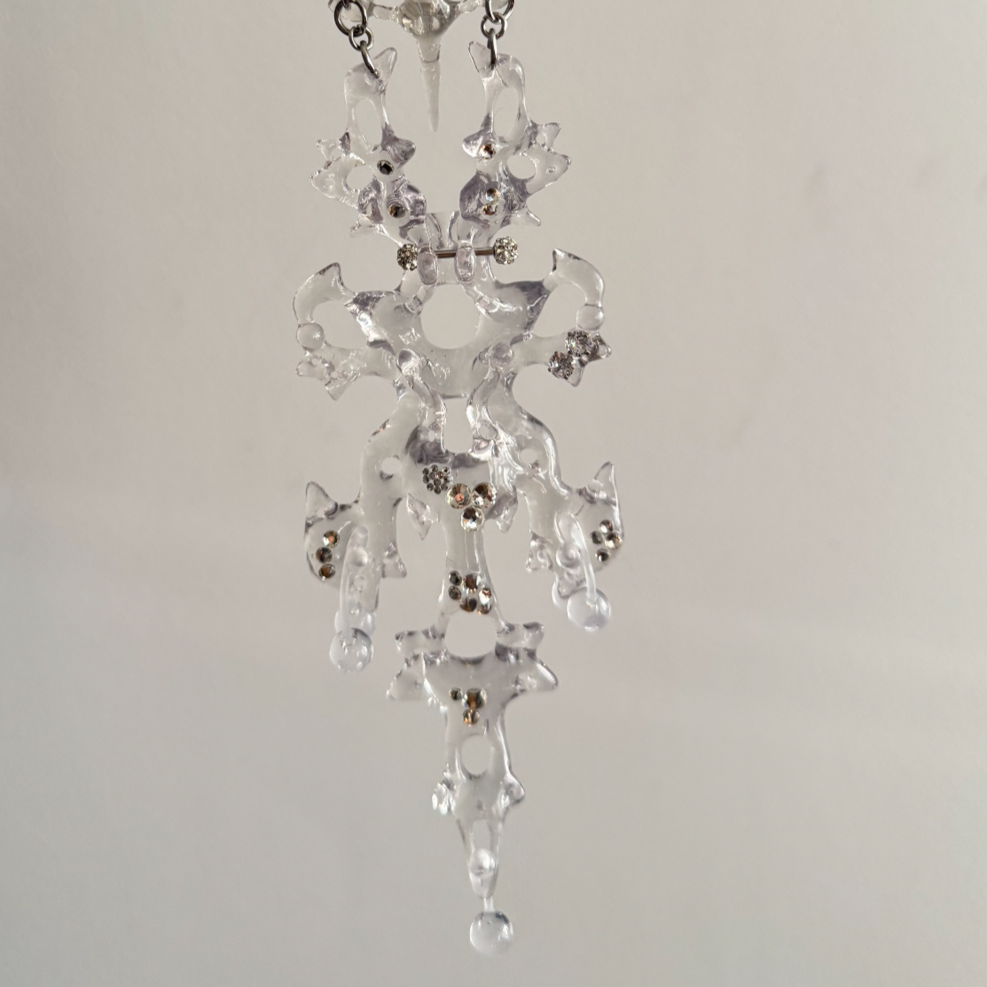 Clear Hare Pin Bone Necklace