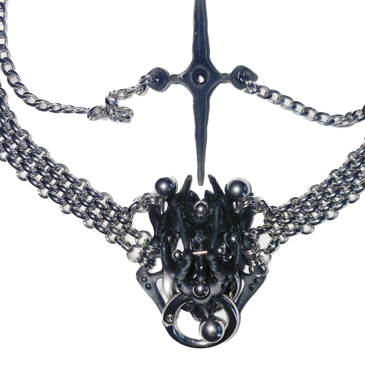 Black Square Bone Necklace