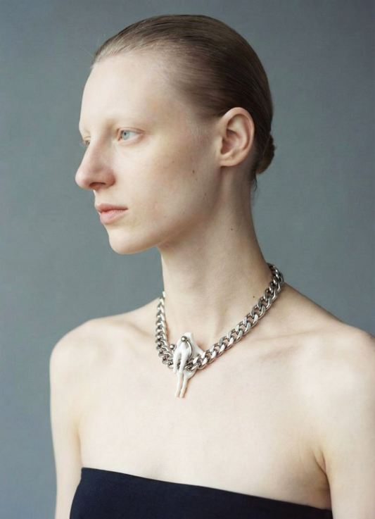 White Pelvis Bone Necklace