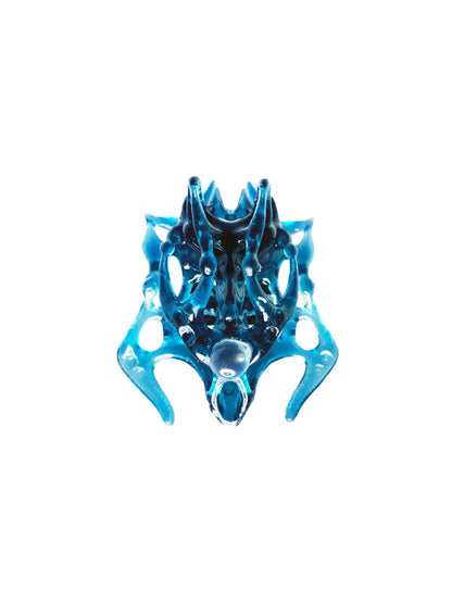 Blue Cyan Bone Ring