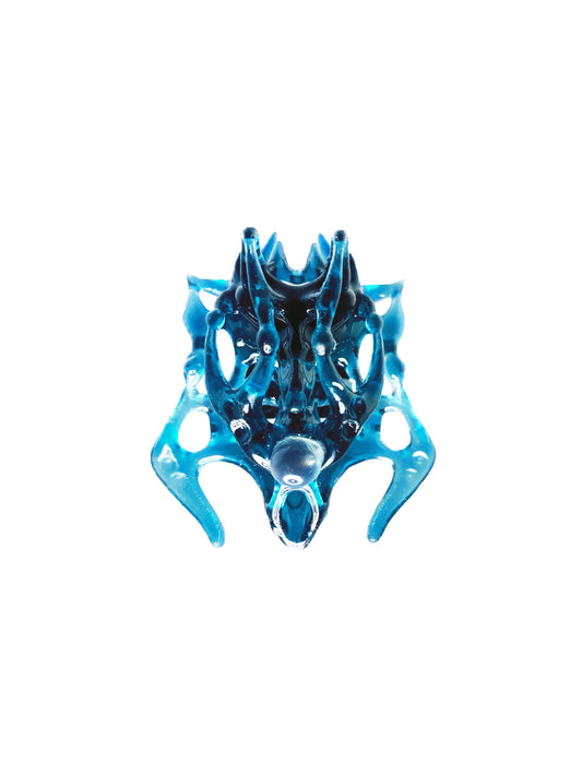 Blue Cyan Bone Ring