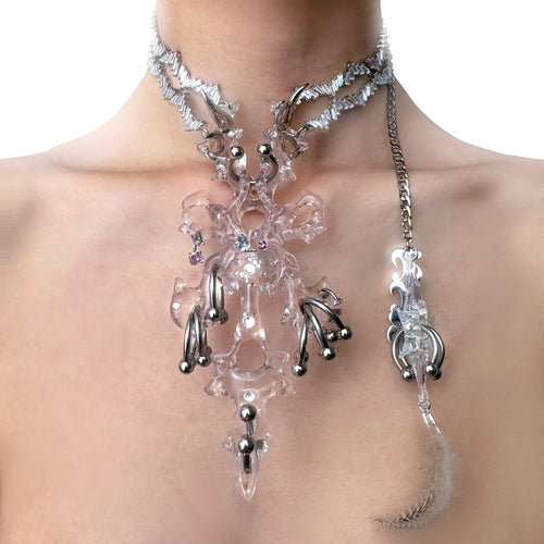 Double Diamond Hare Bone Necklace