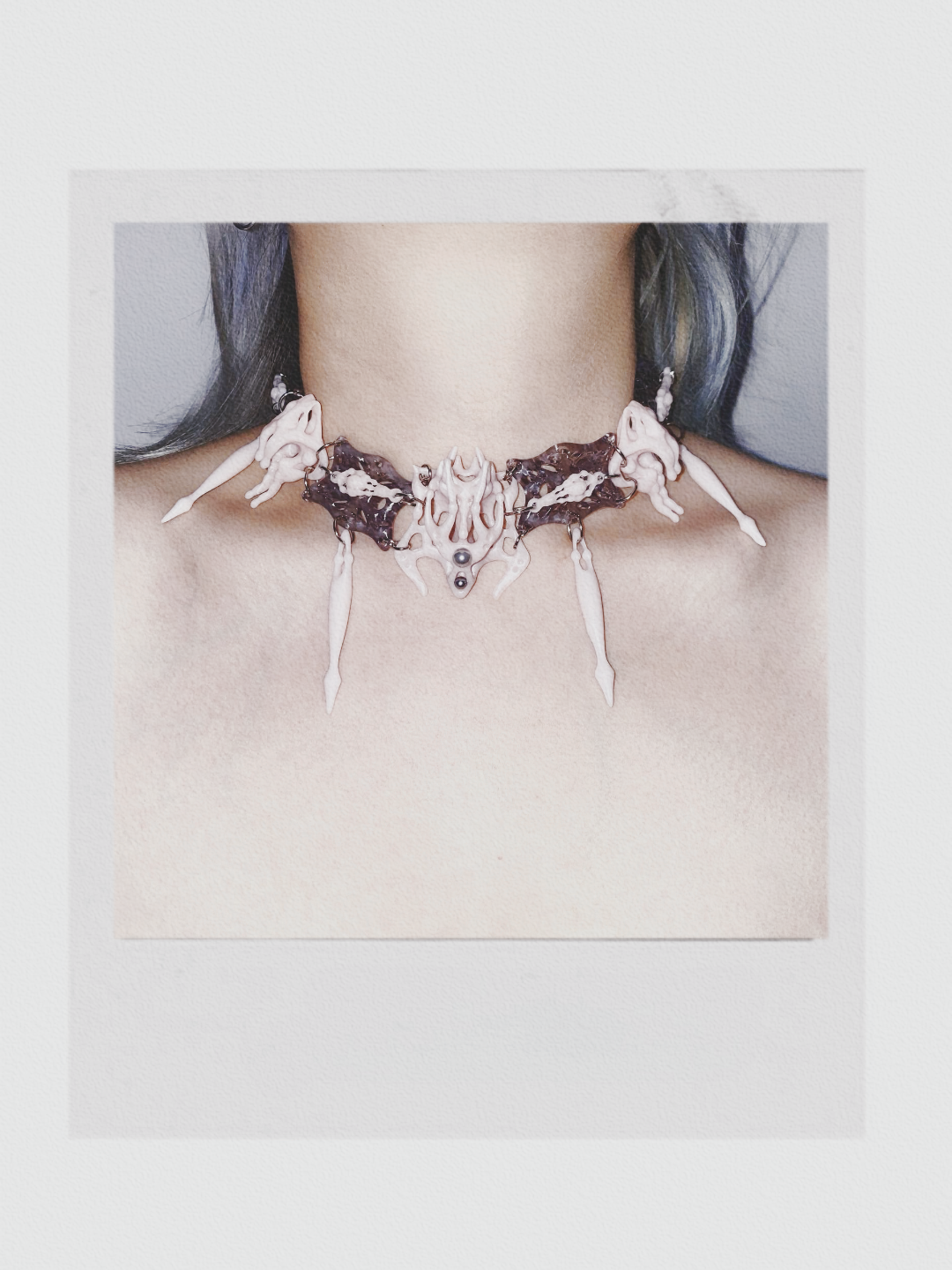 Pink Square Bone Choker