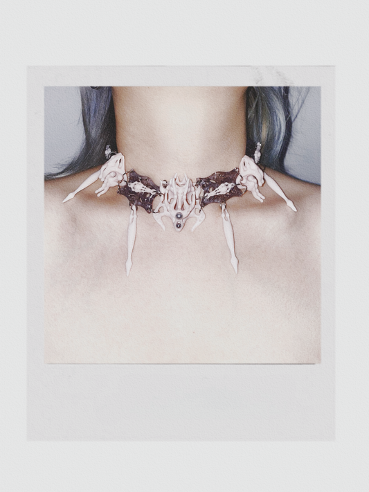 Pink Square Bone Choker