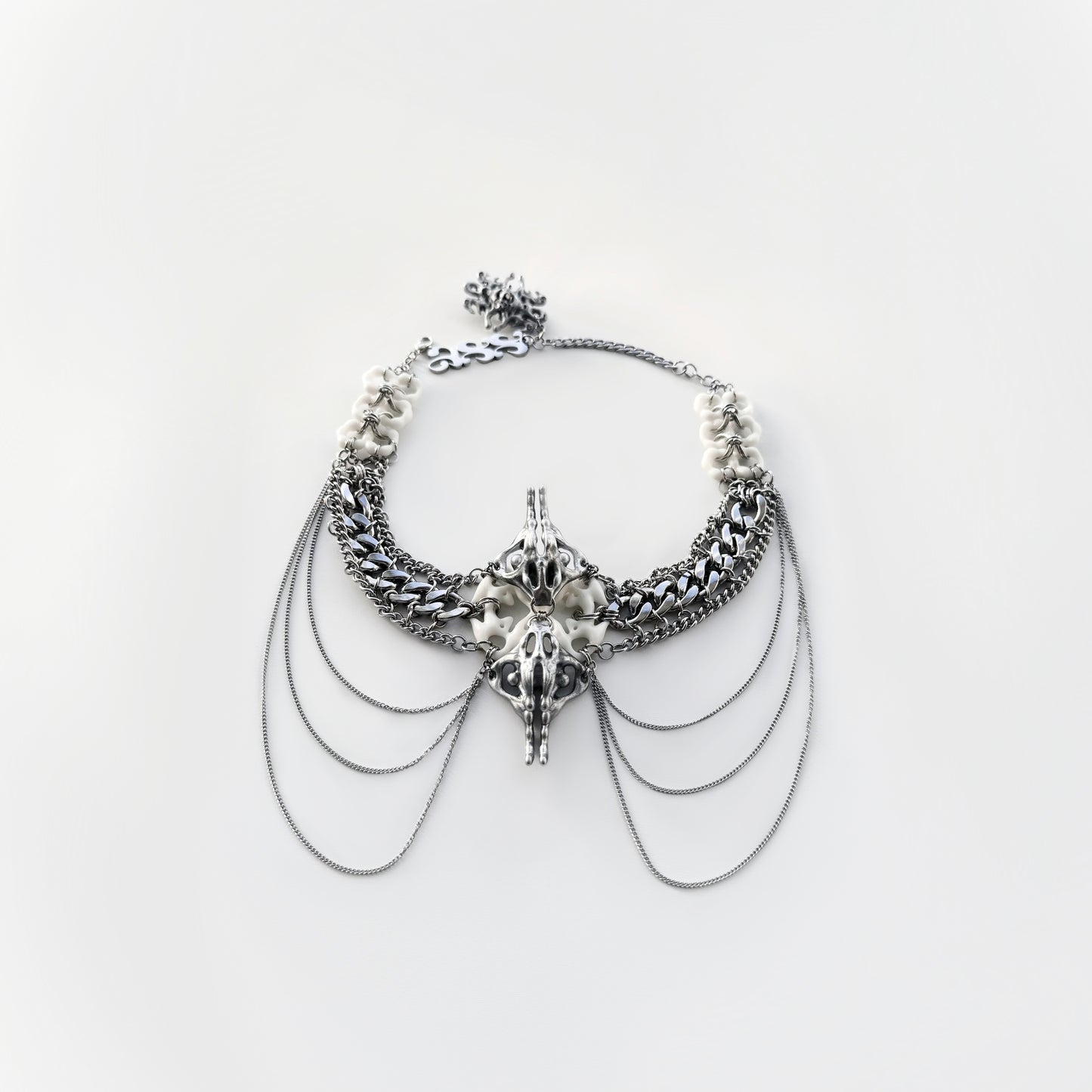 White pelvis bone necklace