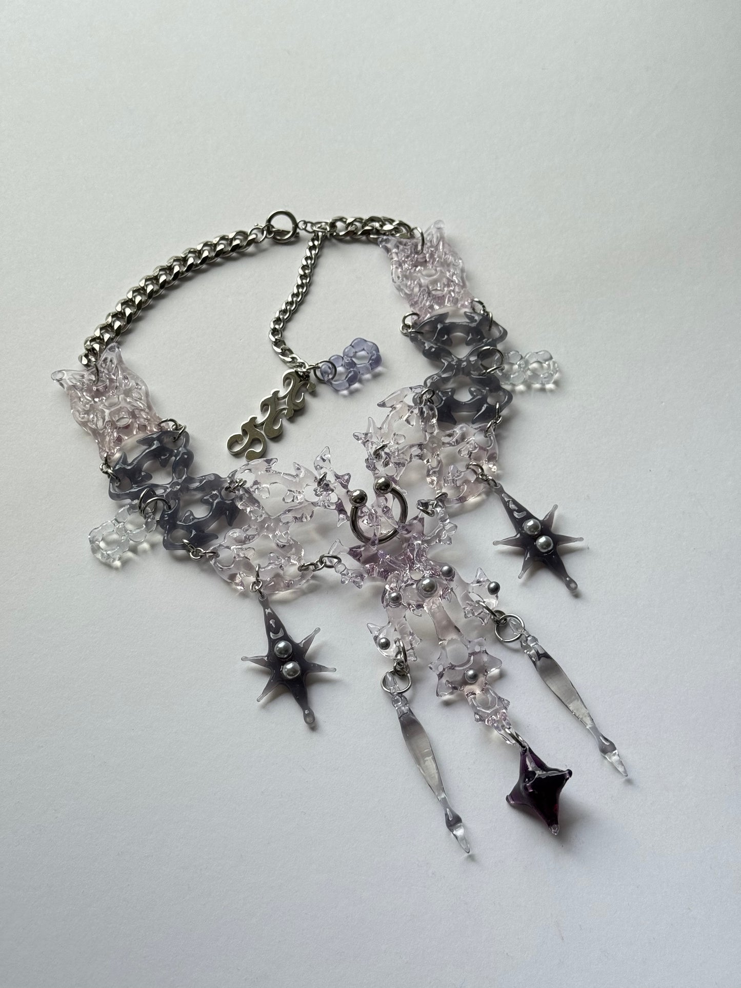 Fading Pink Hare Bone Necklace