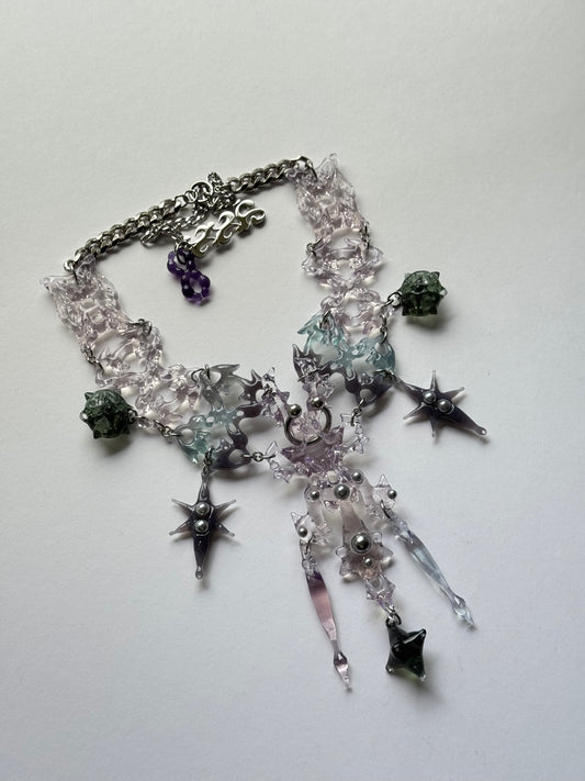 Fading Pink Hare Bone Necklace