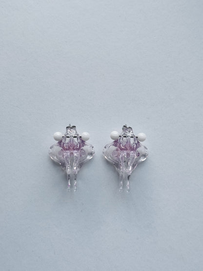Fading Pink Molecules Earring