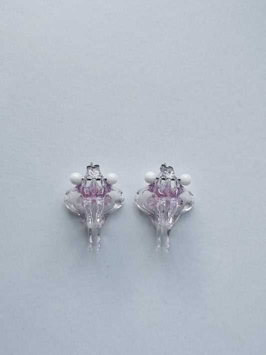 Fading Pink Molecules Earring