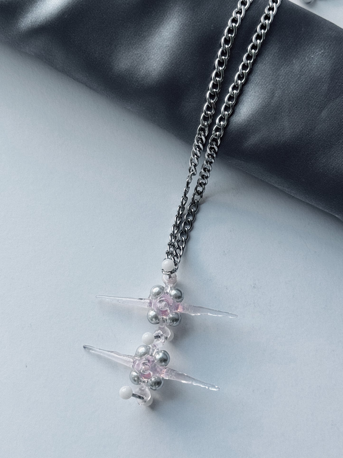 Fading Pink Molecules Necklace