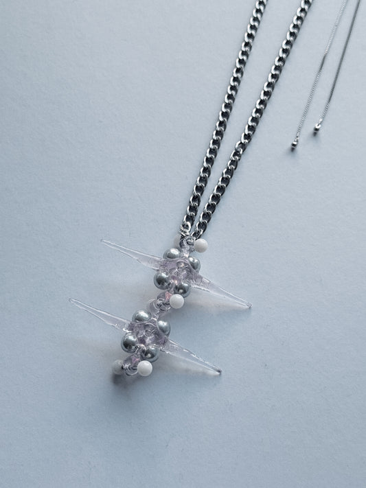 Fading Pink Molecules Necklace