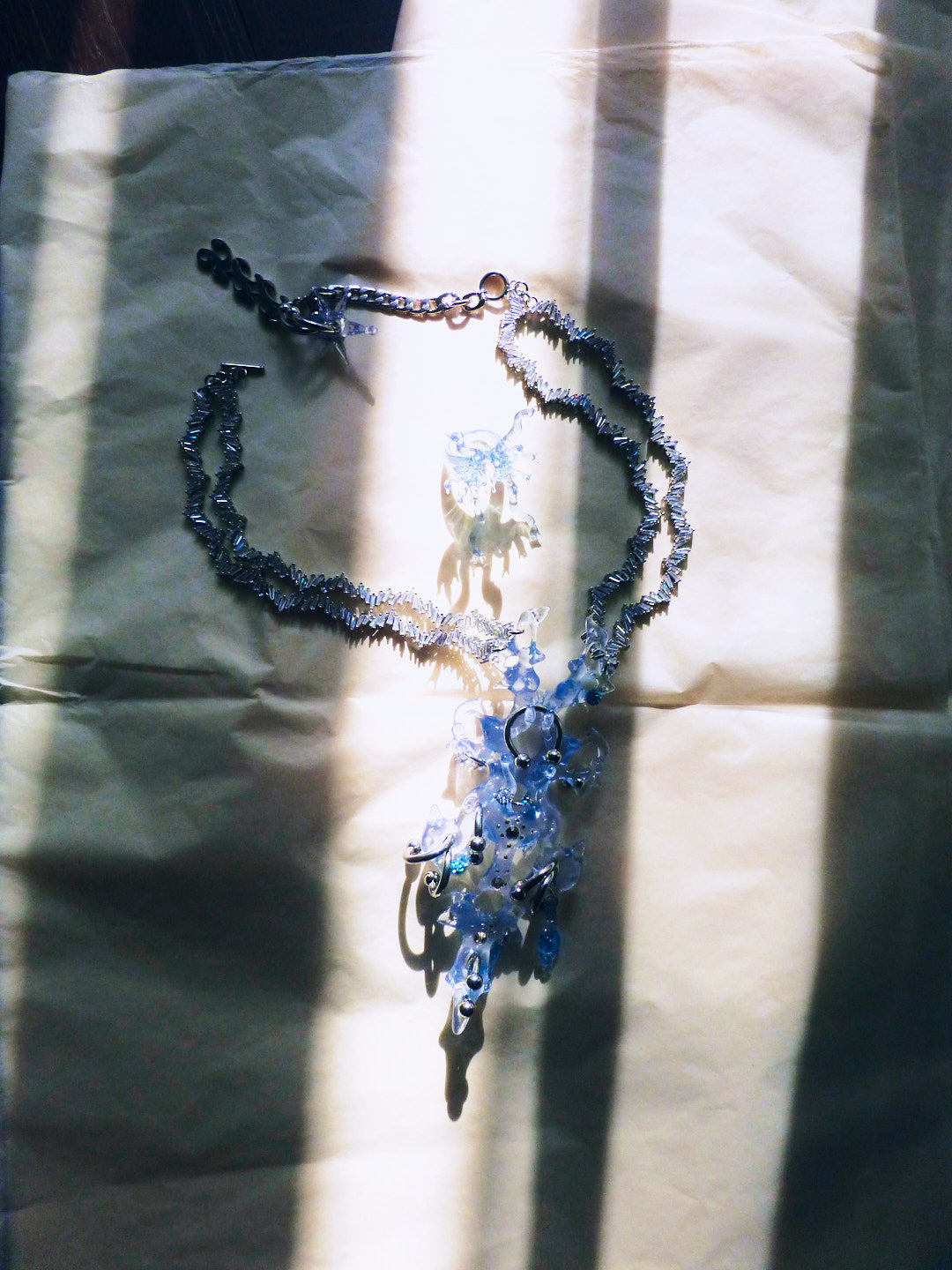 Double Diamond Hare Bone Necklace