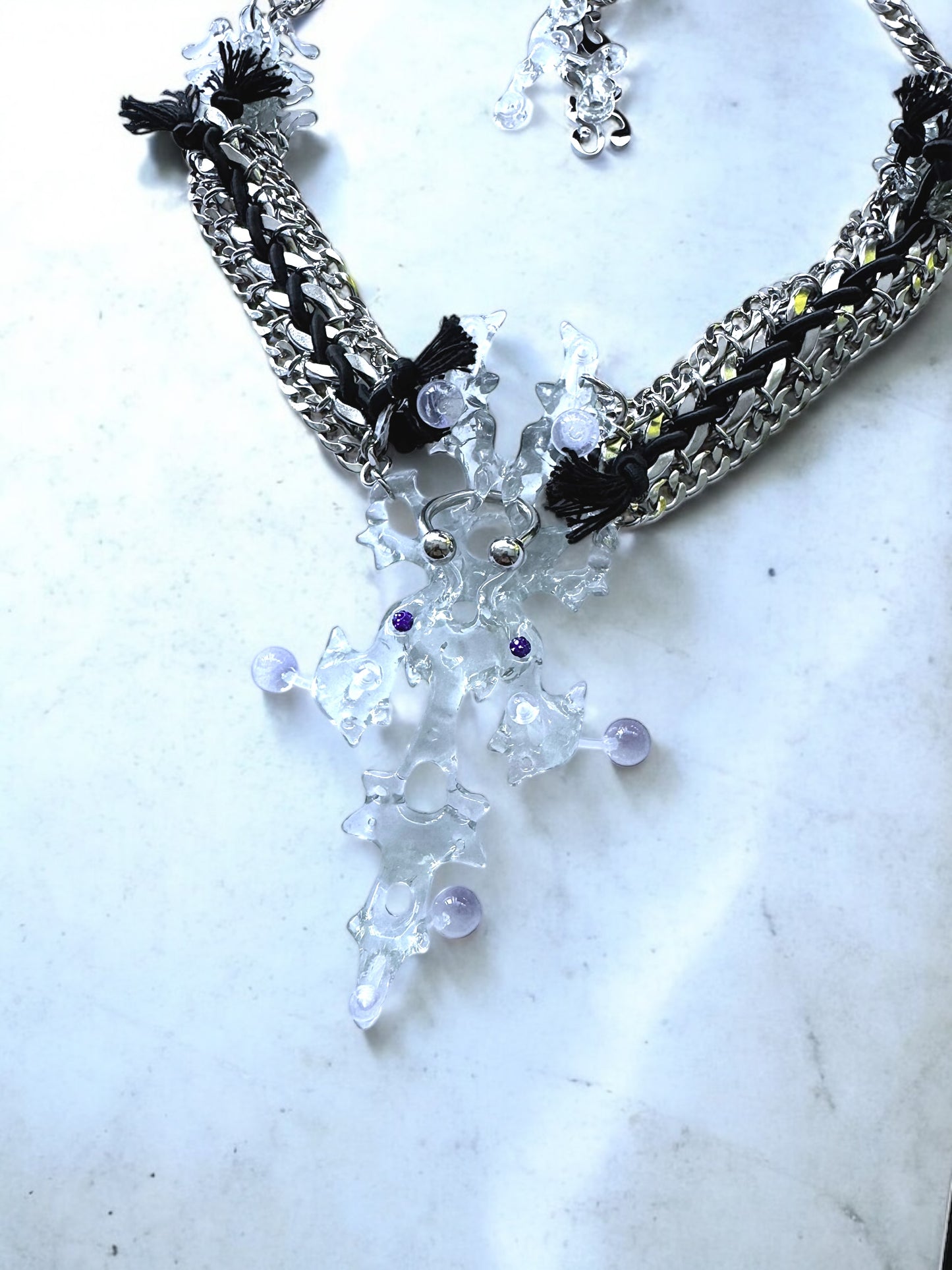 Clear Hare Bone Necklace