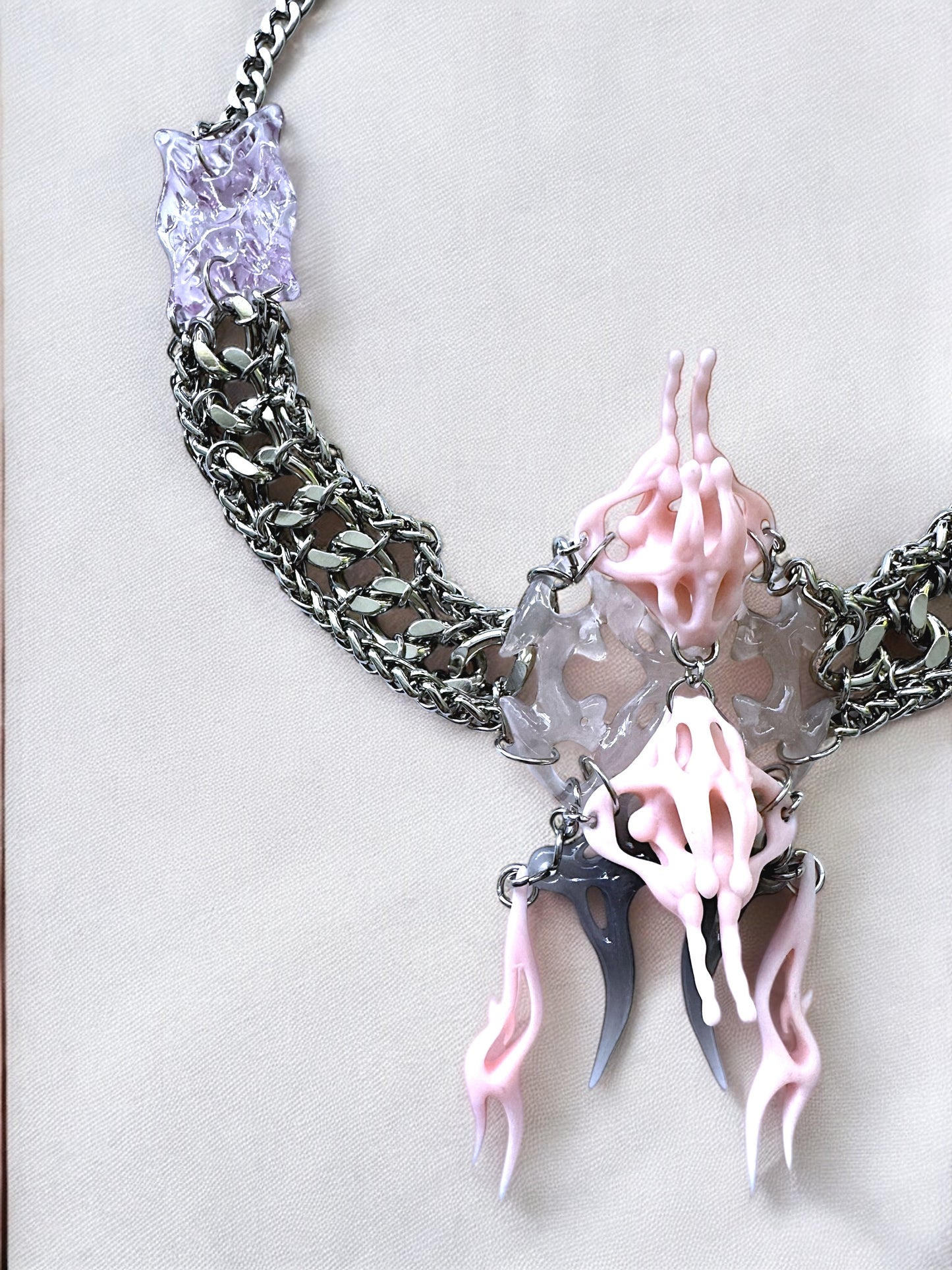 Pink Pelvis Bone Choker