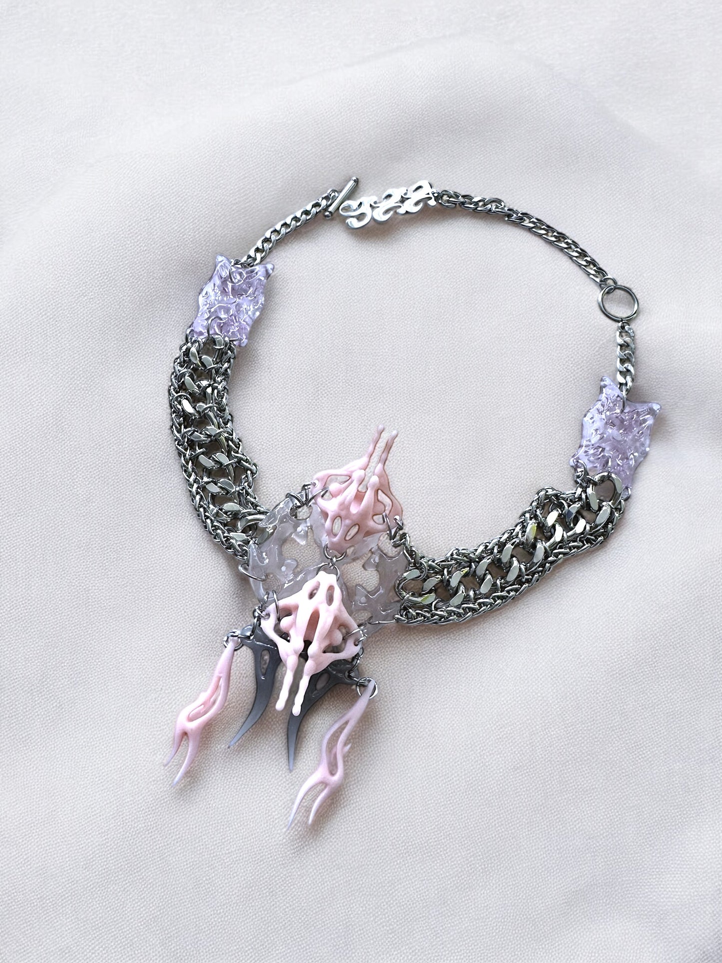 Pink Pelvis Bone Choker