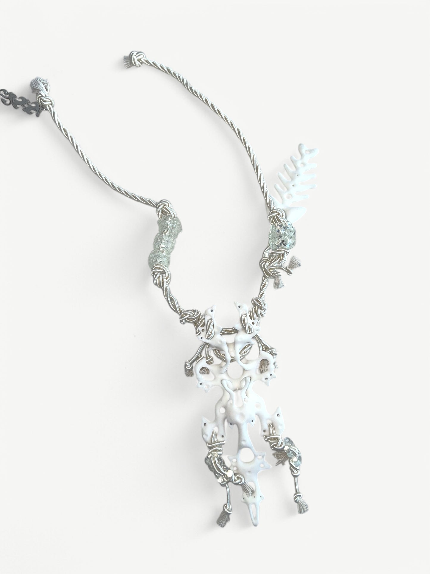 White Hare Fish Bone Necklace