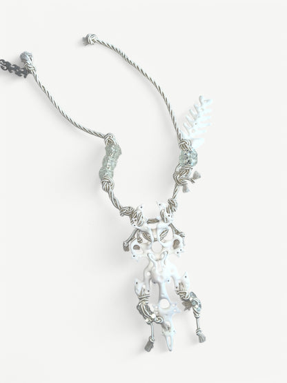 White Hare Fish Bone Necklace