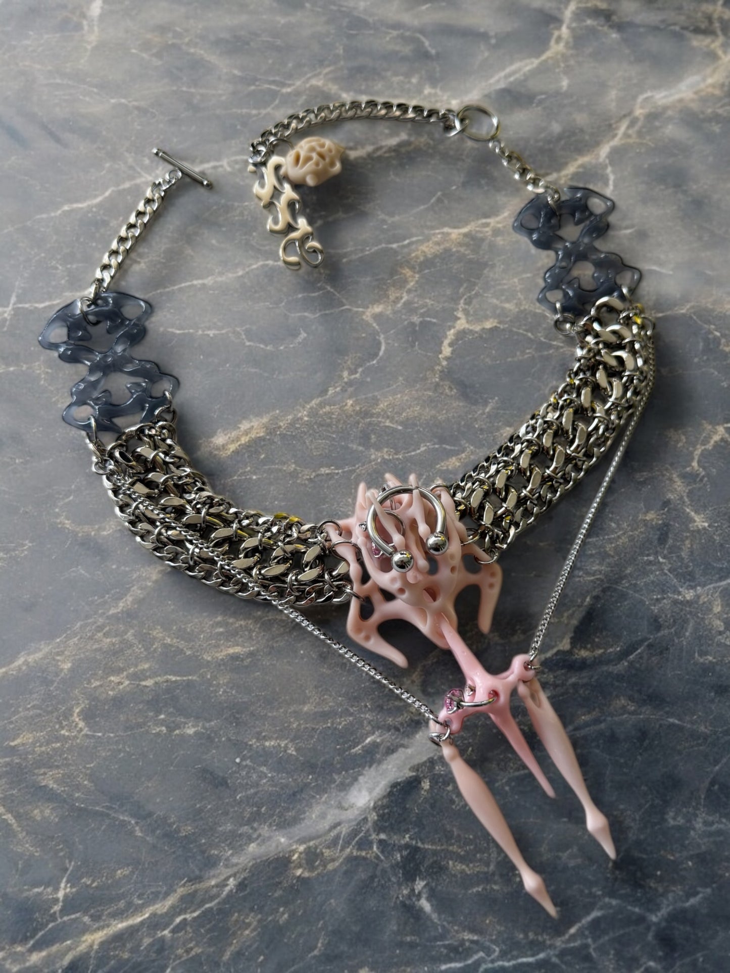 Pink Pelvis Bone Choker